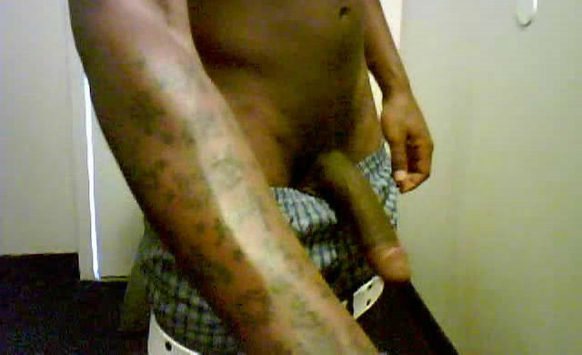 Open door black cock show off